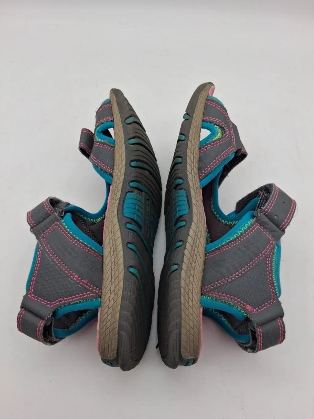 Girls Merrell Panther Sandals Size 3M Gray Pink Blue Select Grip